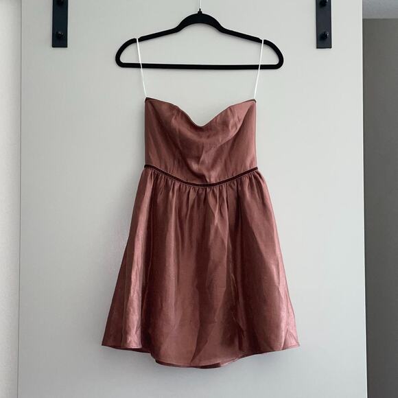 Brown Mocha Strapless Dress - Picture 2 of 4